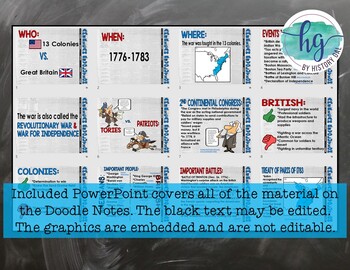 American Revolution Doodle Notes and Digital Guided Notes by History Gal