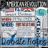 American Revolution Doodle Notes and Digital Guided Notes