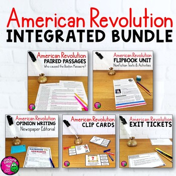 Preview of American Revolution & ELA Integrated Bundle: Reading, Writing & Social Studies