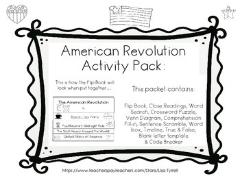 Preview of American Revolution Engage NY ELA Domain 10 and CK Flip Book and Activity Pack