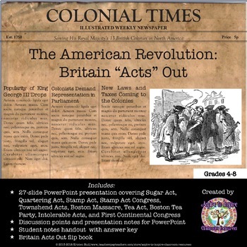 Preview of American Revolution: Britain "Acts" Out PowerPoint
