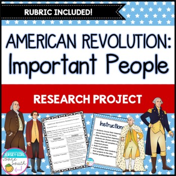 Preview of American Revolution Important People Research Project Activity