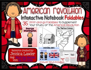 Preview of American Revolution Interactive Notebook Foldables MEGA Packet