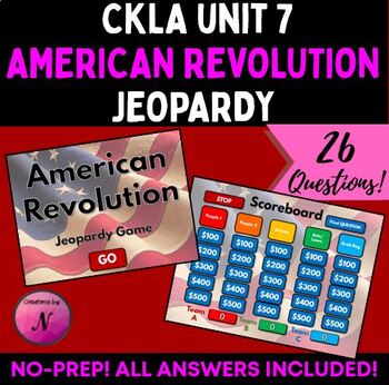 Preview of American Revolution Jeopardy Game | CKLA Amplify Grade 4 Unit 7