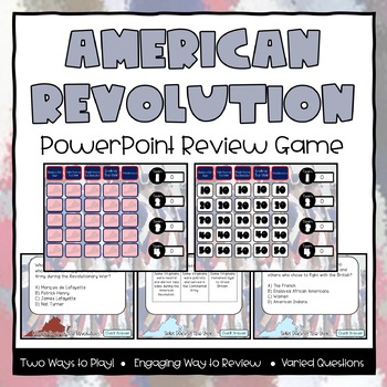 Preview of American Revolution Jeopardy-Style Powerpoint Review Game