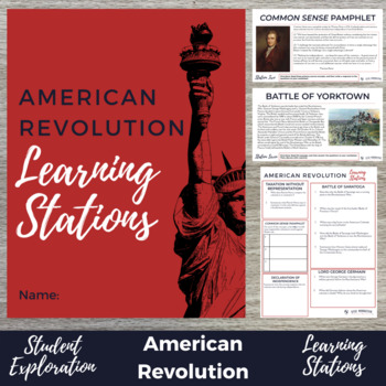 Preview of American Revolution Learning Stations - Great Way to Start your Unit!