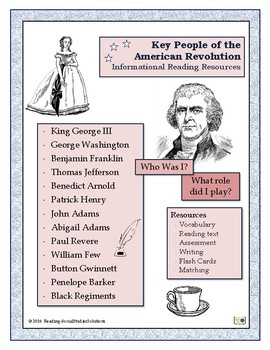 Preview of Revolutionary War - Key People - Bundled Unit - Distance Learning