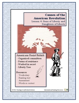 Preview of Revolutionary War - Causes 04 - Sons of Liberty - Distance Learning