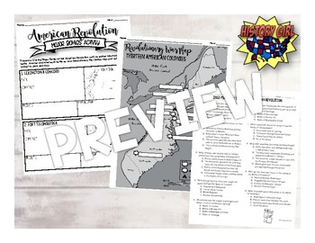 American Revolution Major Battles Activity by History Girl | TpT