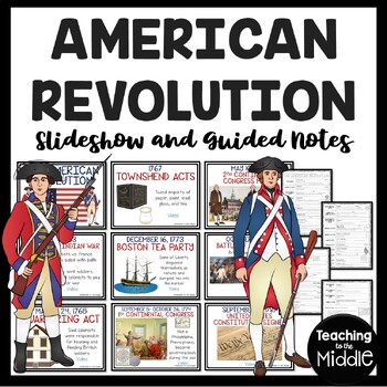 Preview of American Revolution Major Events Slideshow & Guided Notes