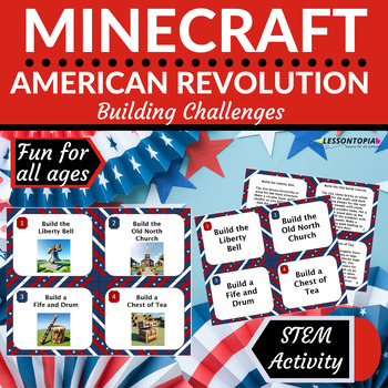Preview of American Revolution Minecraft Challenges-STEM Activities