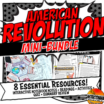 Preview of American Revolution Resources Bundle: Interactive Notebook Independent Work Pack