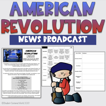 Preview of American Revolution News Broadcast - Research and Presentation Assignment