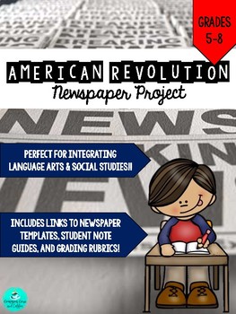 Preview of American Revolution Newspaper PROJECT!!