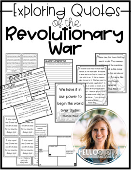 Preview of American Revolution Notable Quotes and Quizzes 