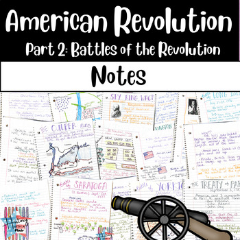 Preview of American Revolution Notes (Part 2: Battles of the Revolution), Scaffolded Notes,