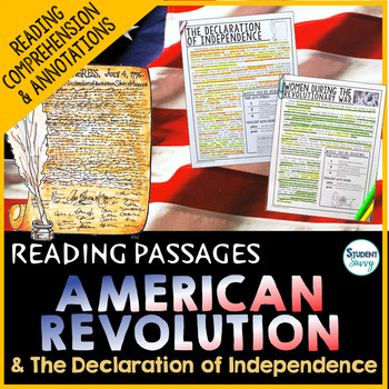 Preview of American Revolution Passages | Declaration of Independence Reading Passages