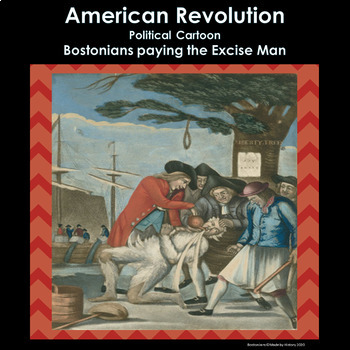 Preview of American Revolution Political Cartoon, the Bostonians paying the Excise Man