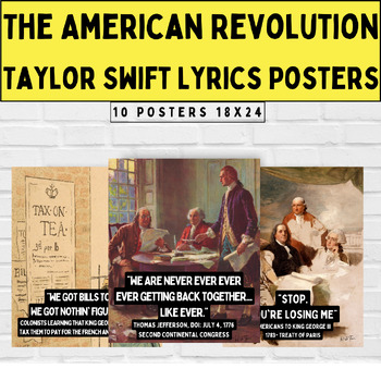 Preview of American Revolution Posters Using Taylor Swift Lyrics 18x24