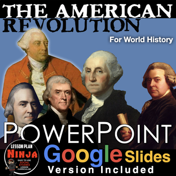 Preview of American Revolution PowerPoint / Google Slides / Guided Notes / Timeline Review