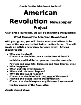 Preview of American Revolution Project