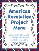 American Revolution Project Menu