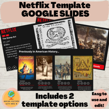 Preview of American Revolution Project - NETFLIX Inspired Series Template - 2 Templates