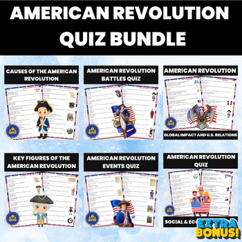 Preview of American Revolution Quiz Bundle | US History Quiz | US War of Independance Quiz