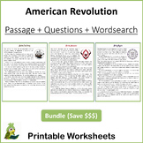 American Revolution Reading Comprehension Bundle