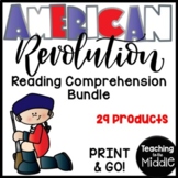 American Revolution Reading Comprehension Worksheet Bundle