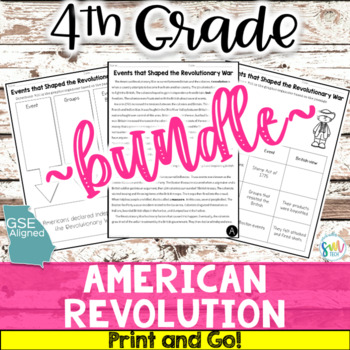 Preview of American Revolution Reading Packet BUNDLE *4th Grade* NO PREP (SS4H1)