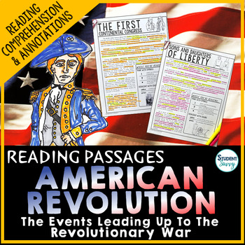 Preview of American Revolution Reading Passages | Events Leading up to the War