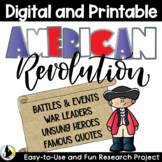 American Revolution Research Activity | Distance Learning 