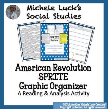 Preview of American Revolution SPRITE Social Studies Content Organizer