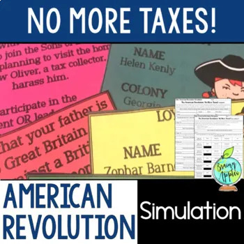 Preview of American Revolution Simulation Activity, No More Taxes Simulation