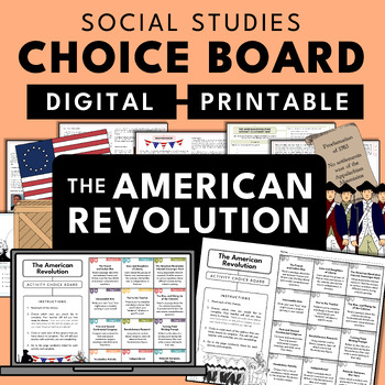 Preview of American Revolution | Social Studies Unit Choice Board Activity Packet | Gamify