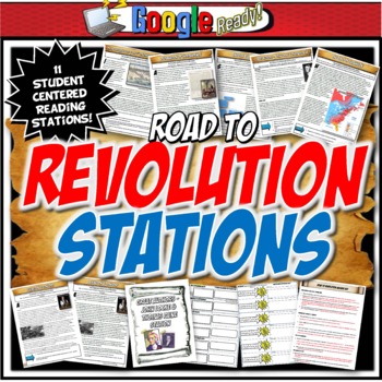 Preview of American Revolution Station Activity with Graphic Organizer l Google Classroom