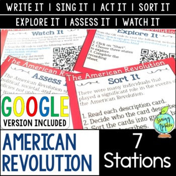 Preview of American Revolution Stations Activity - Revolutionary War Centers - Digital