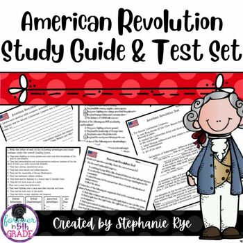 Preview of 5th Grade Social Studies - American Revolution Study Guide and Test Set