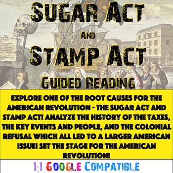 Preview of American Revolution - Sugar Act and Stamp Act Guided Reading!