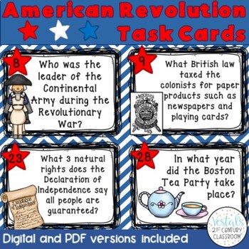 Preview of American Revolution Task Cards {Digital & PDF Included}