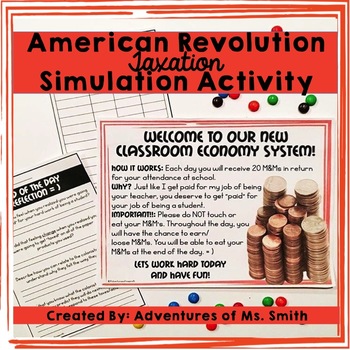Preview of American Revolution *Taxation* Simulation Activity Freebie