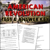 American Revolution Test and Answer Key