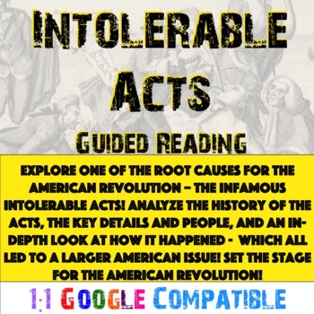 Preview of American Revolution - The Intolerable Acts Guided Reading!