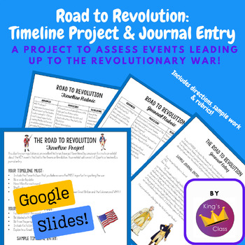 Preview of American Revolution Timeline Project & Journal - Google Slides Version!