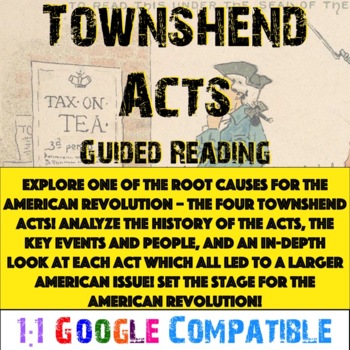 Preview of American Revolution - Townshend Acts Guided Reading!