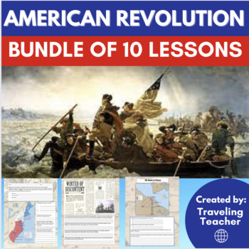 Preview of American Revolution Unit: Bundle of Lessons: Reading Passages + Activities