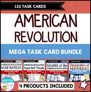 Preview of American Revolution Unit Task Card Mega Bundle - Set of 132 Task Cards