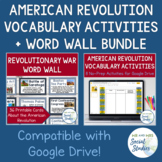 American Revolution Vocabulary Activity Set and Word Wall Bundle