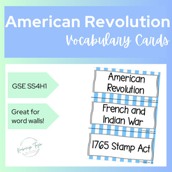 Preview of American Revolution Vocabulary Cards - SS4H1
